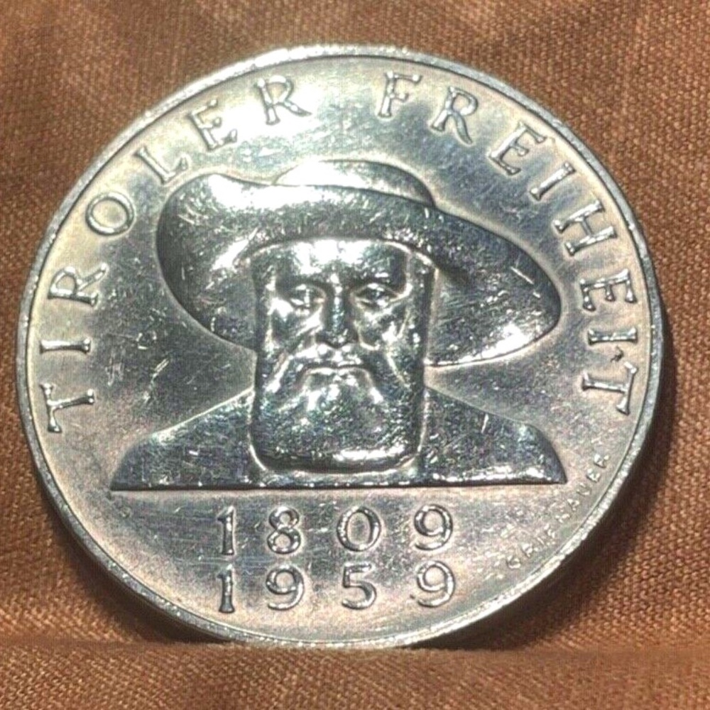 1959 Austria Silver MA 50 Shilling Coin Tiroler Freiheit Liberation-Amazing